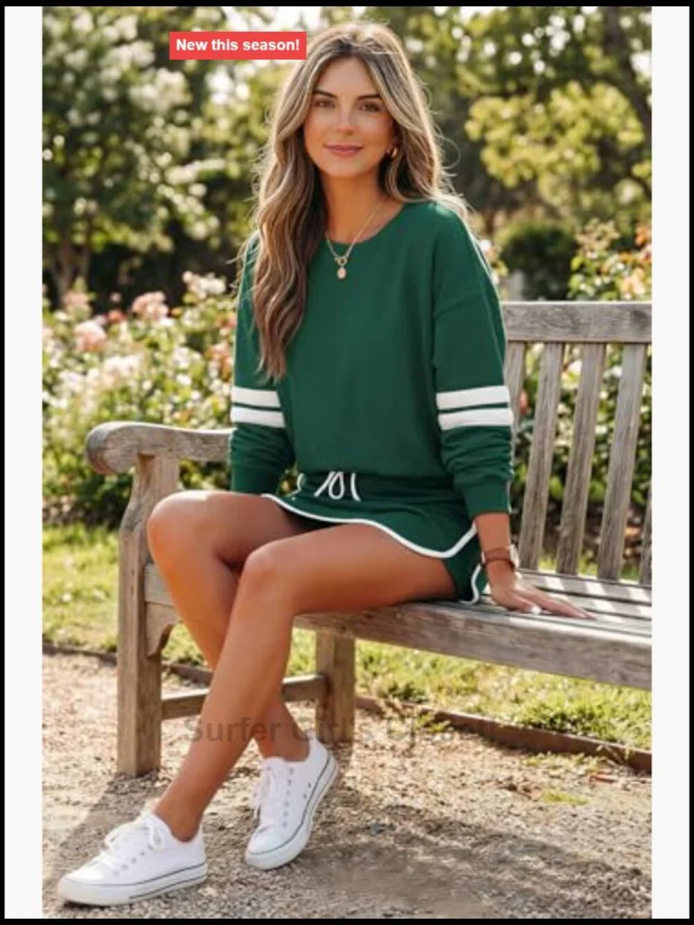 Womens 2 Piece Skort Outfit Lounge Set Stripes Drop Shoulder Long Sleeve